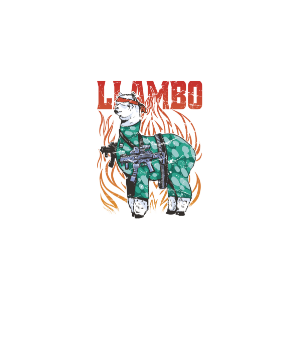 Llambo Lama model negru pe tricou