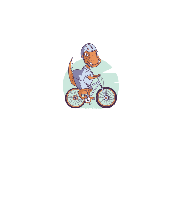 Dinozaur de T-Rex cu bicicletă model gri pe tricou