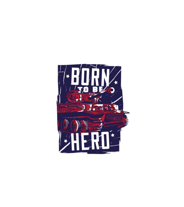 Born To be A Hero cu tanc model gri pe tricou