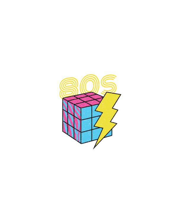 I love the 80s Cub Rubik model negru pe tricou
