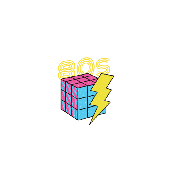 I love the 80s Cub Rubik model negru pe tricou