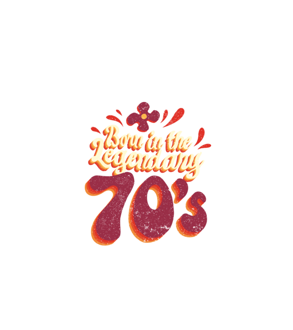 'Born in the Legendary 70''s' model negru pe tricou