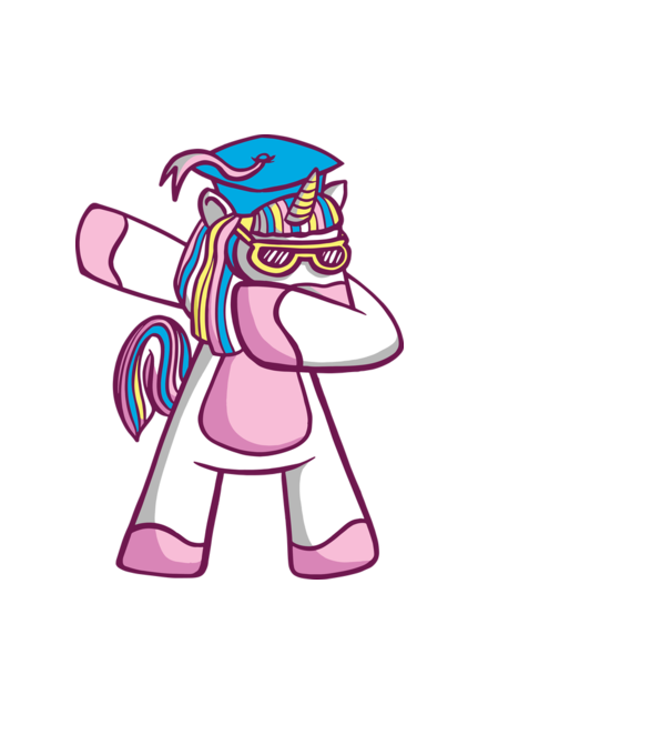 Unicorn Absolvent DAB model alb pe tricou
