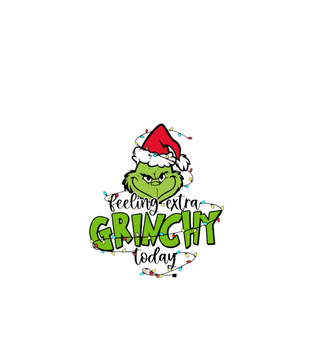 Feeling extra Grinchy today model alb pe tricou