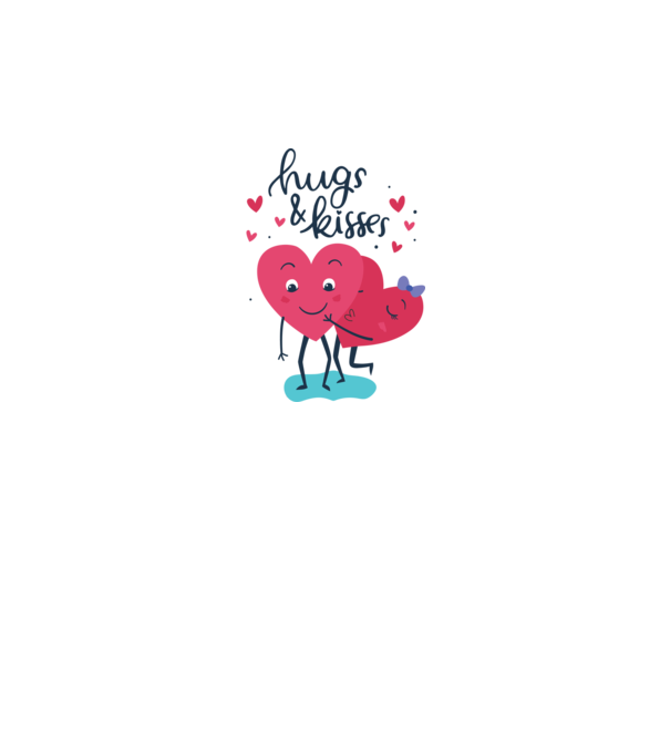 'Hugs and Kisses Tricou drăguț pentru Valentine''s Day' model roz pe tricou