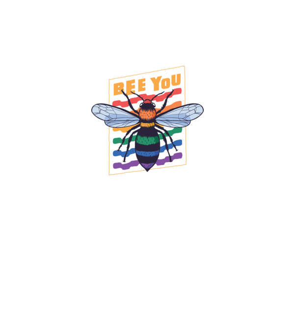 Bee You Pride model negru pe tricou