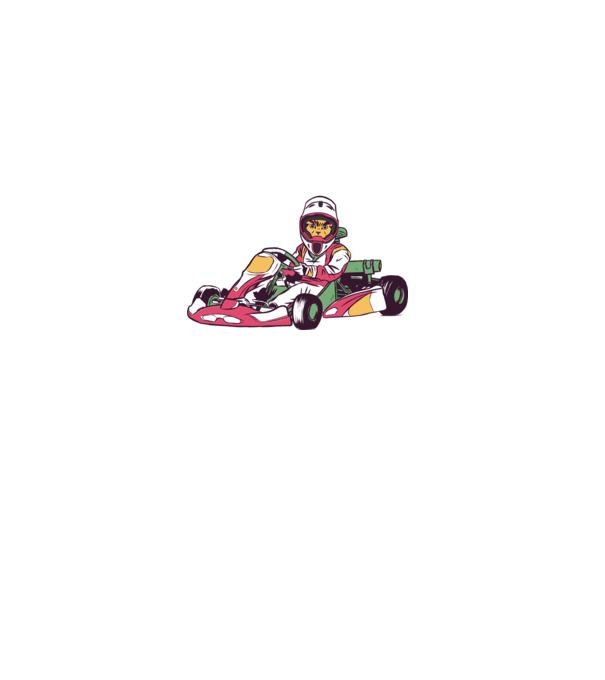 Pisică gokart model gri pe tricou