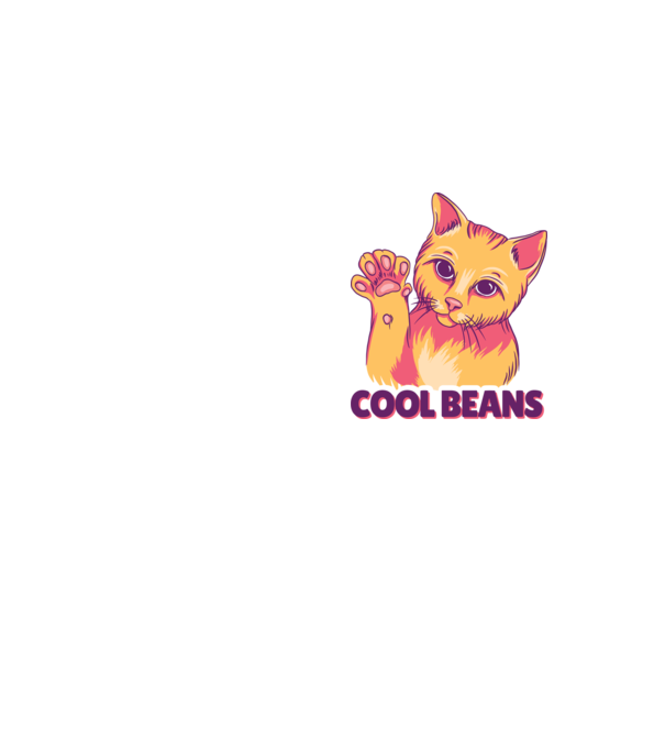 Cool Beans - talpă pisică model galben neon pe tricou