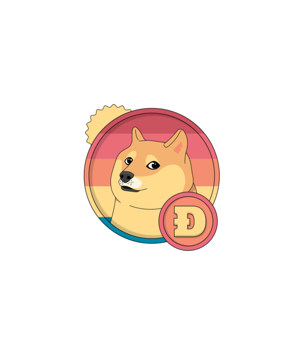 Doge Coin model albastru închis pe tricou