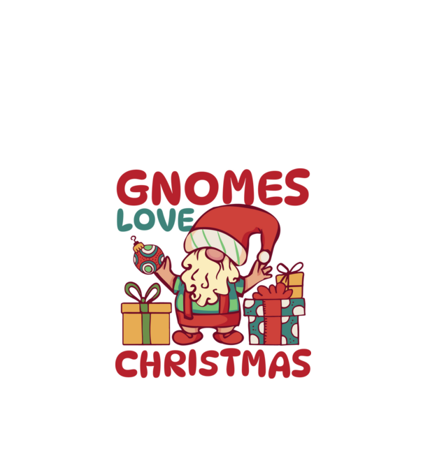 Gnomes LOVE Christmas model alb pe tricou