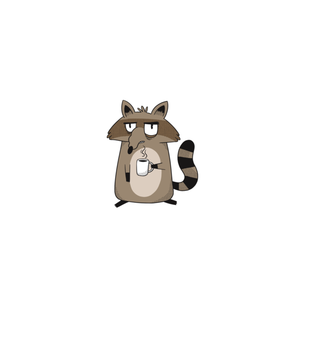 Raton cu cafea model gri pe tricou