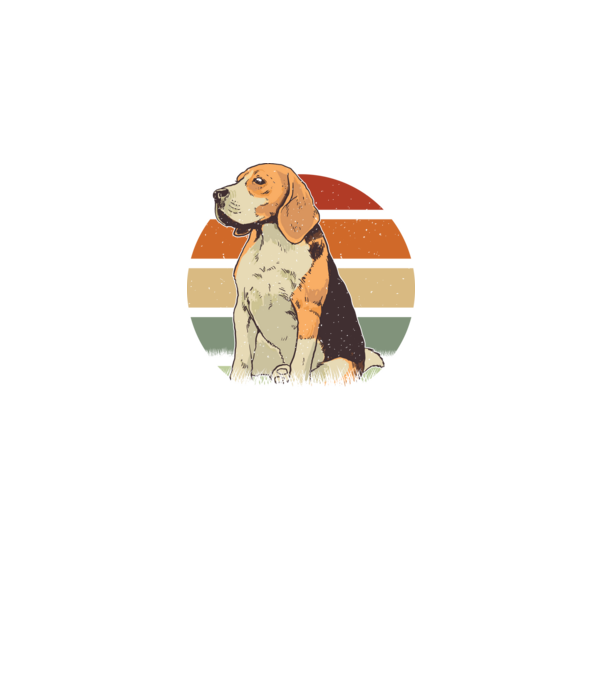 Beagle Retro Sunset model negru pe tricou