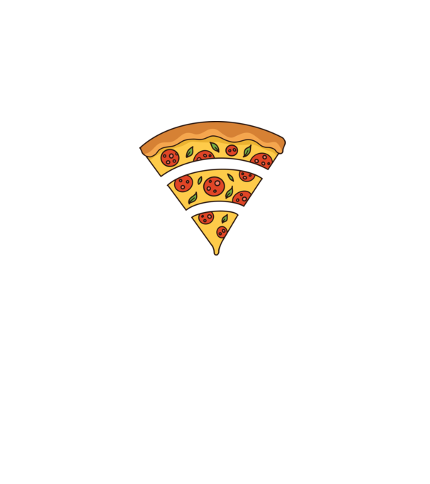 Felie de pizza Wifi model albastru închis pe tricou