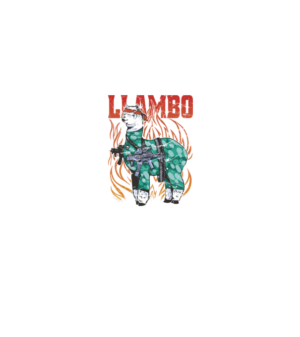 Llambo Lama model negru pe tricou