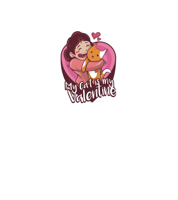 'Pisica mea este dragostea mea Tricou drăguț pentru Valentine''s Day' model alb pe tricou