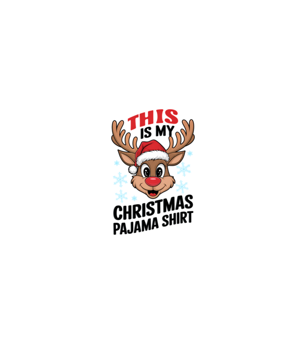 Christmas Pajama Reindeer Alb model nisipiu pe tricou