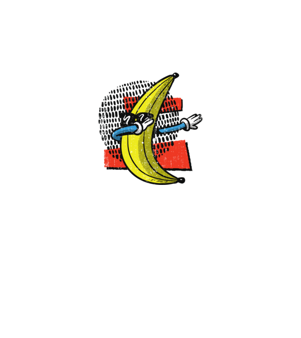 Banană DAB model alb pe tricou