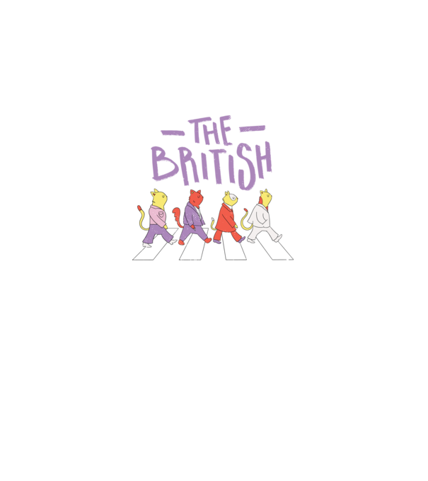 The British Pisicuțe model negru pe tricou
