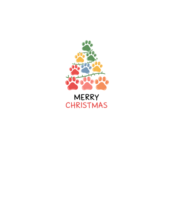 Merry Christmas Paws Alb model alb pe tricou