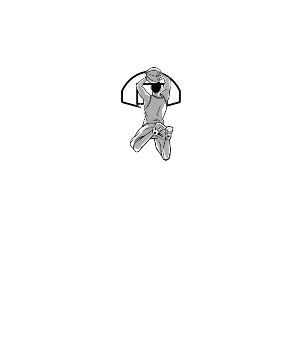 Baschet aruncare la coș model gri pe tricou