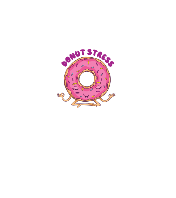 Donut Stress Gogoașă model alb pe tricou