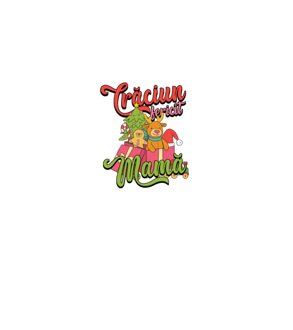 CRĂCIUN FERICIT MAMĂ model negru pe tricou