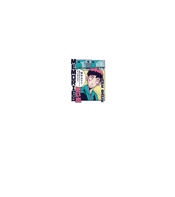 Anime Vaporwave benzi desenate model alb/roșu pe tricou