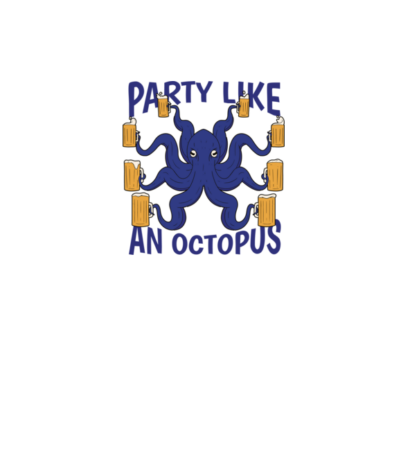 Party Like An Octopus model turcoaz pe tricou