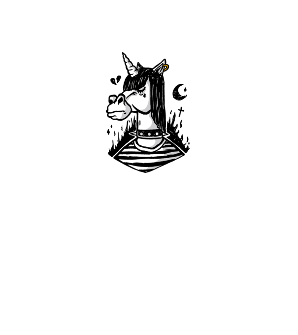 Emo unicorn model dusty pink pe tricou