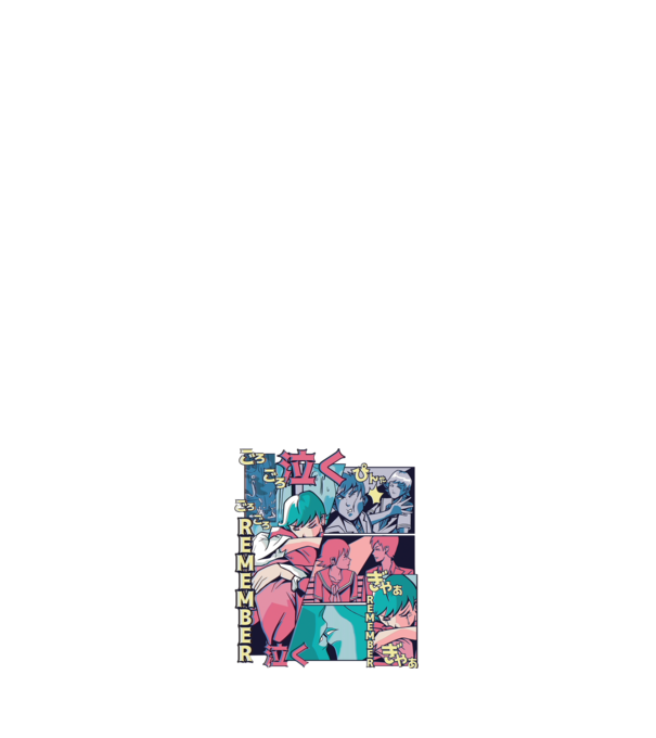 Anime Vaporwave benzi desenate model roz deschis pe tricou