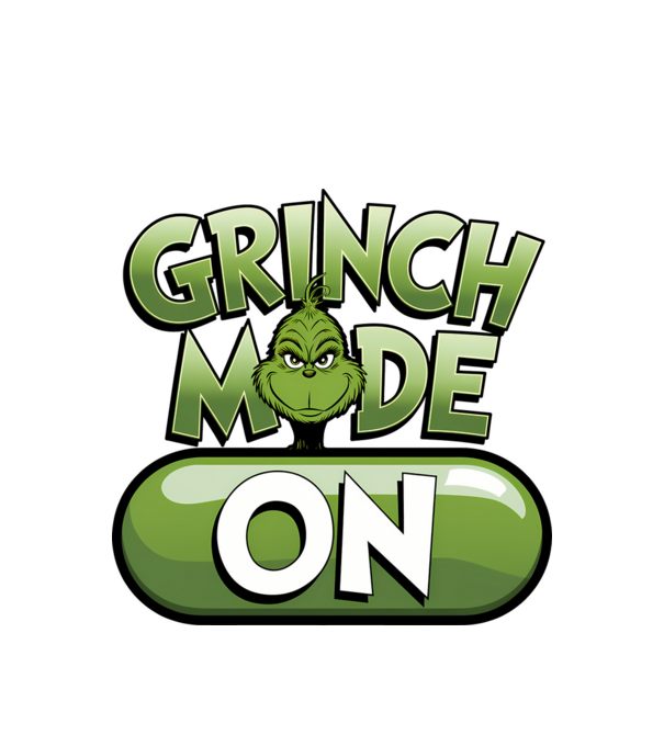 Grinch mode ON model alb pe tricou