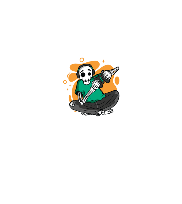 Schelet Gamer model negru pe tricou