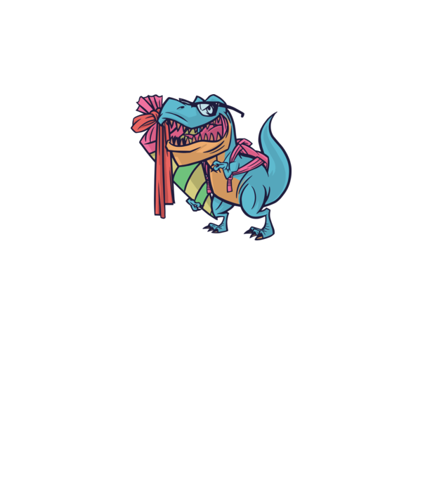 Elev T-rex model galben deschis pe tricou