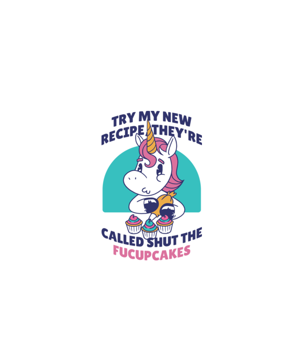 Unicorn Rețetă model alb pe tricou
