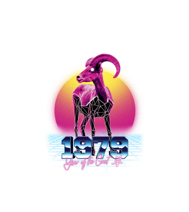 1979 Year of the Goat model alb pe tricou