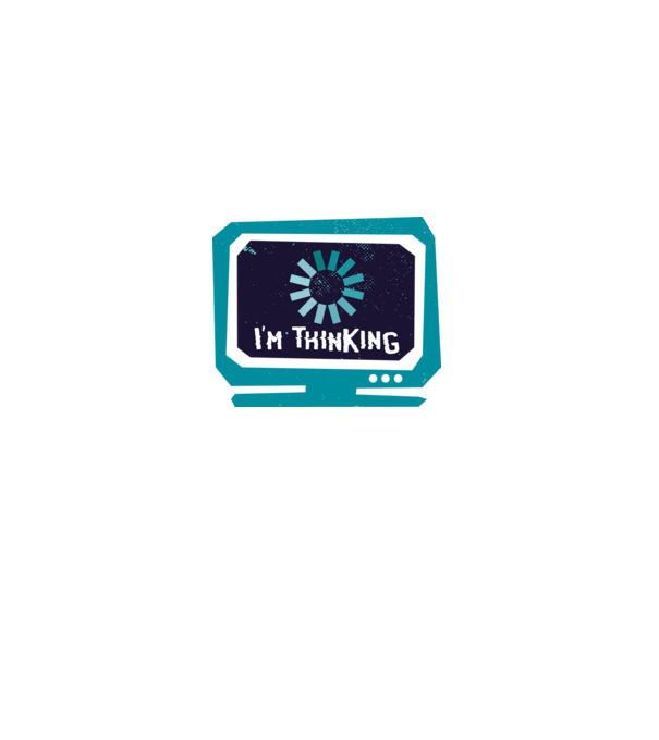 'I''m thinking Mă gândesc' model alb pe tricou
