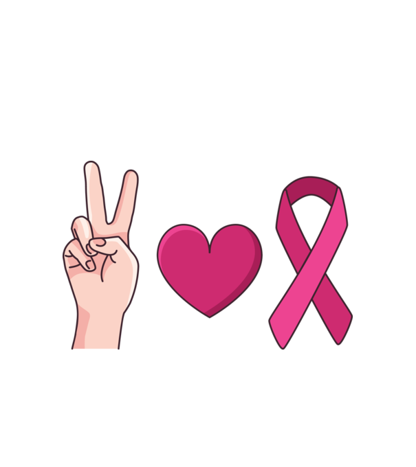 Peace Love lupta împotriva cancerului de sân model alb pe tricou