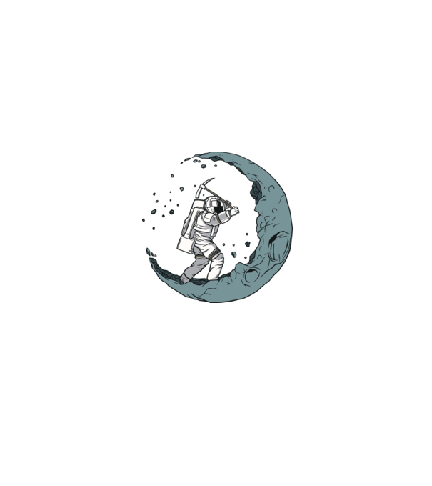 Astronaut pe Lună model negru pe tricou