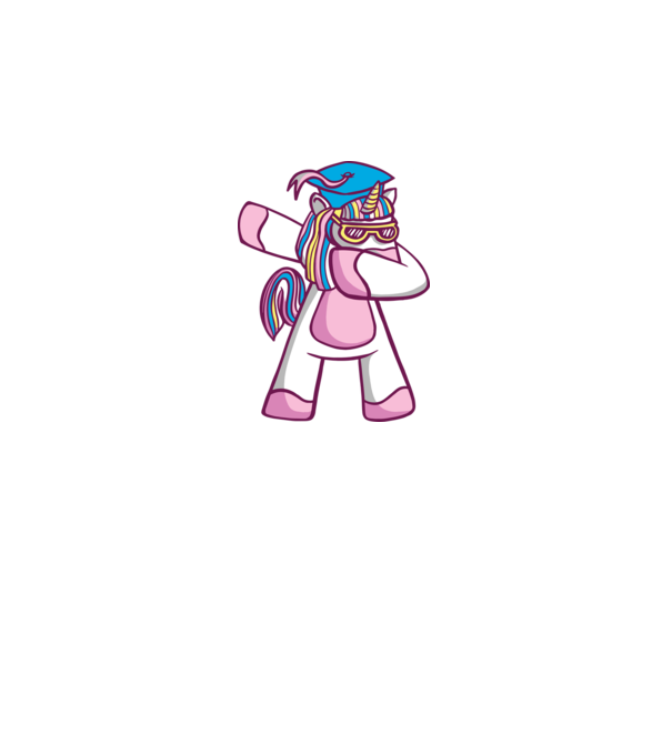 Unicorn Absolvent DAB model alb pe tricou