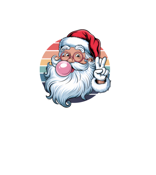 Bubble gum santa model negru pe tricou