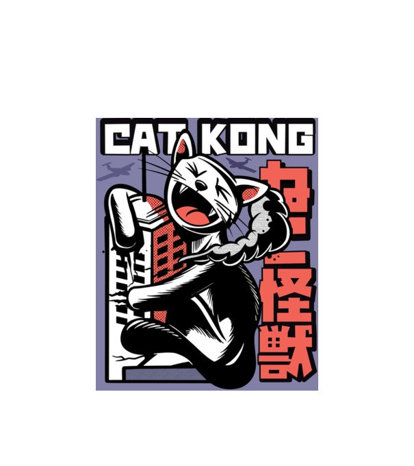 Cat Kong model alb pe tricou
