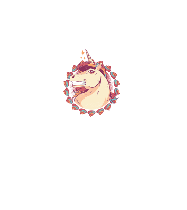 Unicorn Mullet model alb pe tricou