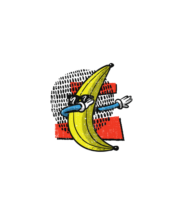 Banană DAB model alb pe tricou