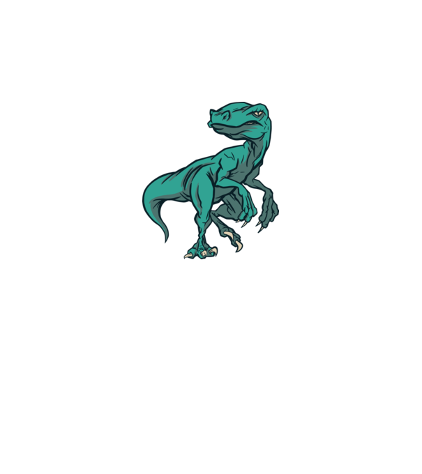 Dinozaur Raptor model alb pe tricou