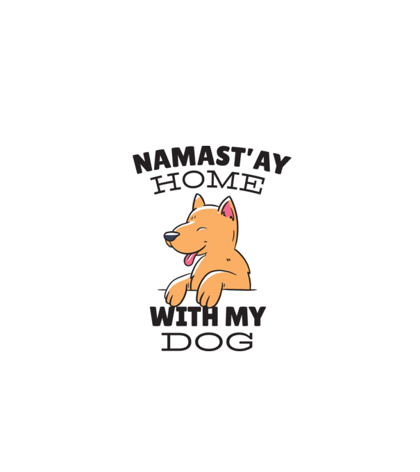 'Namast''ay Home with my Dog -Yoga Carantină' model turcoaz pe tricou