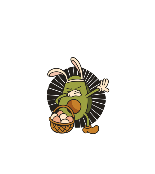 Avocado de Paște DAB model alb pe tricou