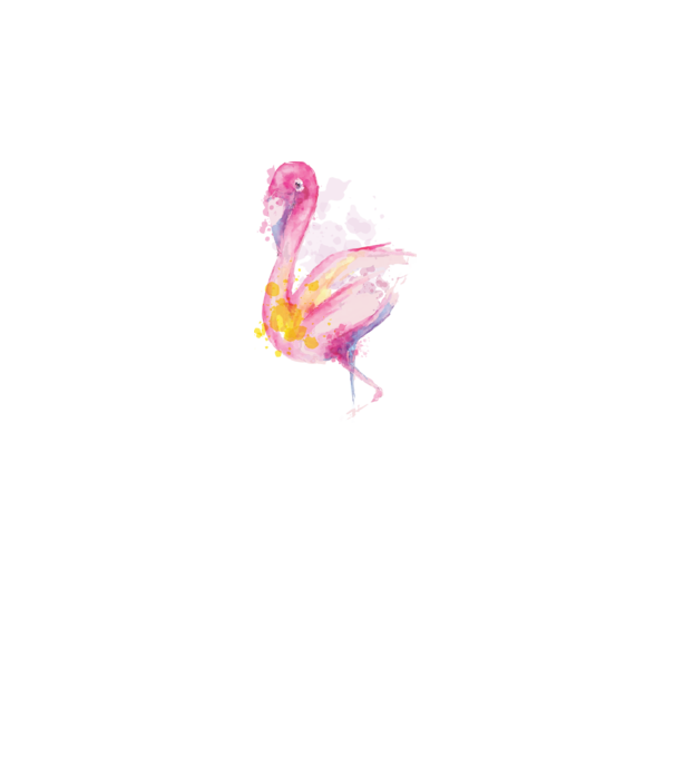 Flamingo Pictură model alb pe tricou