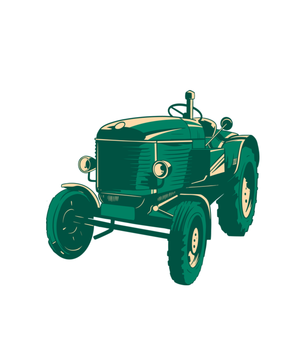 Tractor vechi model alb pe tricou