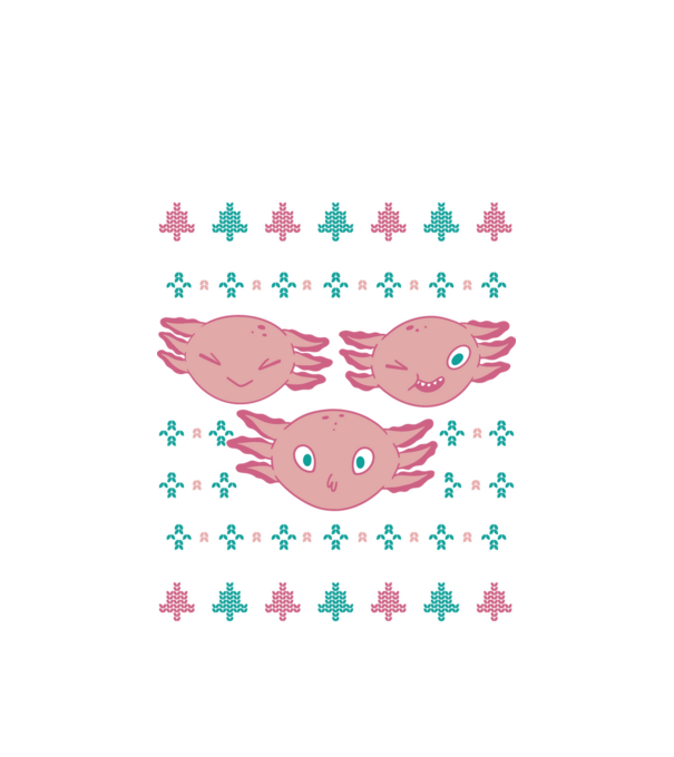 Pulover urât Axolotl model alb pe tricou