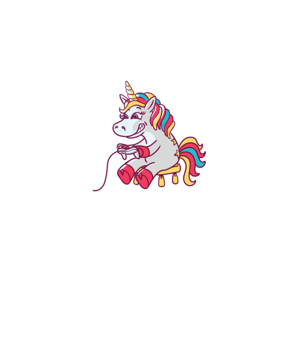 Gamer Unicorn model albastru regal pe tricou